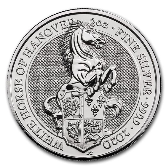 2020 Great Britain 2 oz Silver Queen's Beasts The White Horse 2020 Great Britain 2 oz Silver Queen's Beasts The White Horse